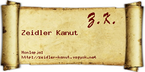 Zeidler Kanut névjegykártya